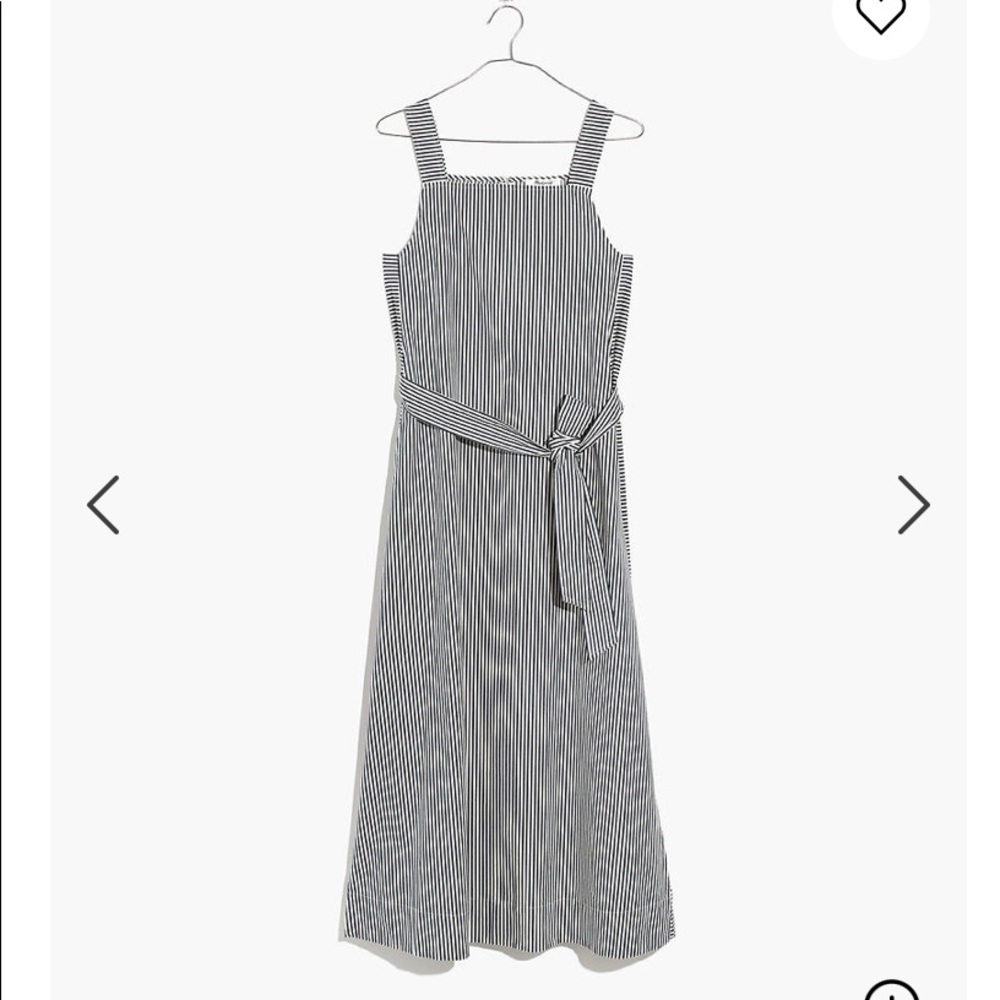 Madewell striped tie waist apron dress EUC